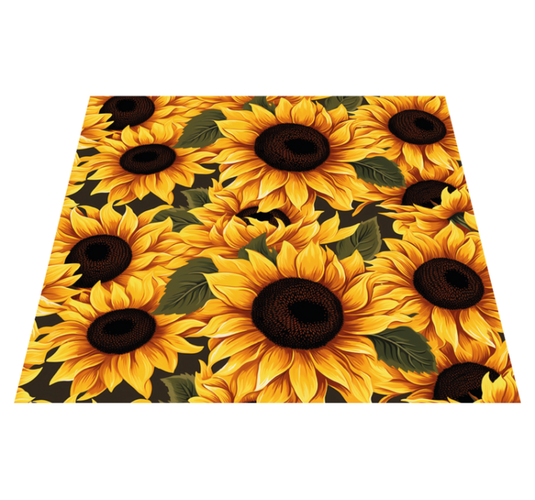 Vinyl Teppich gelb vintages sonnenblumendesign - TenStickers