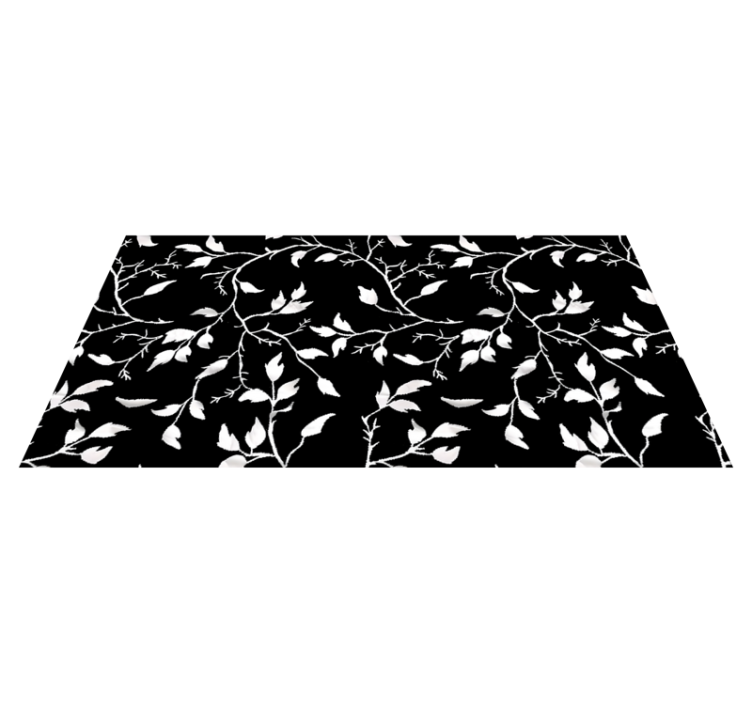 Vinyl Teppich schwarz modernes blumenmuster - TenStickers