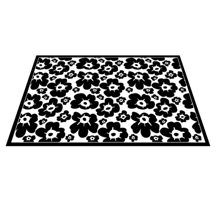 Vinyl Teppich Blumen schwarzer Mohn - TenStickers
