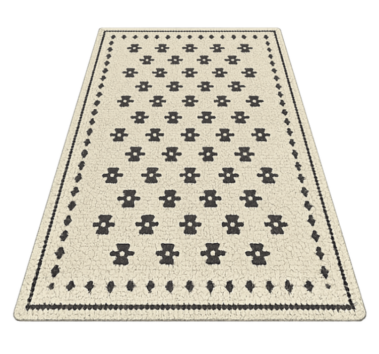 Vinyl Teppich Wohnzimmer blumenmosaik - TenStickers