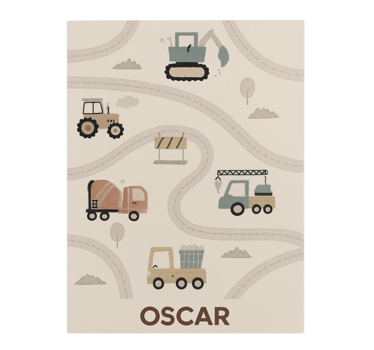 Vinyl Teppich kindlich benutzerdefinierte beige konstruktion - TenStickers