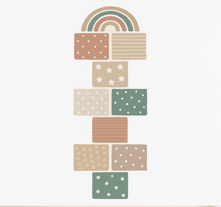 Vinyl Teppich kindlich beiges himmel-und-hölle-spiel - TenStickers