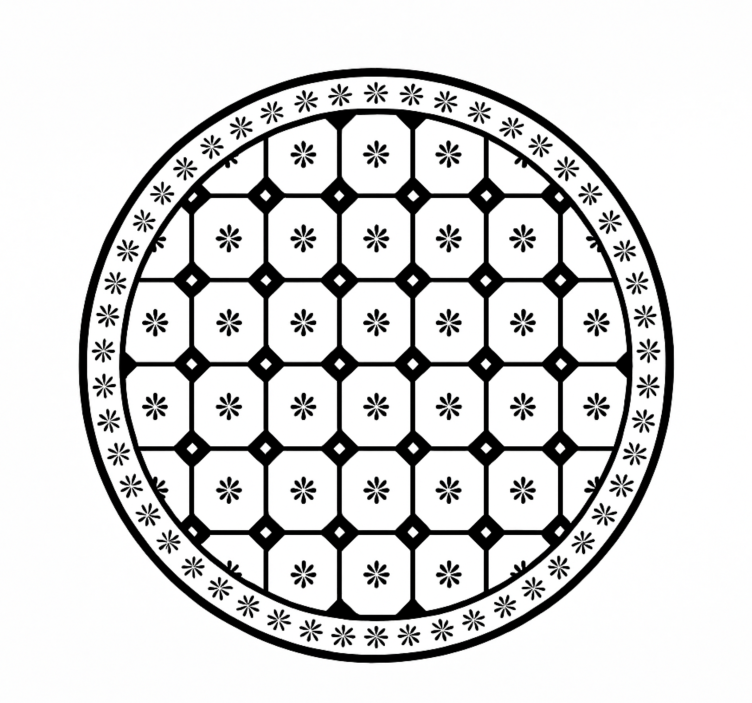 Vinyl Teppich Esszimmer schwarz-weißes fliesenmuster - TenStickers