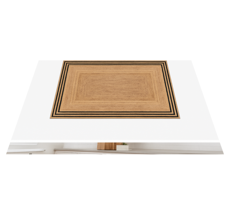 Vinyl teppich küche mit natürlicher jute-optik - TenStickers