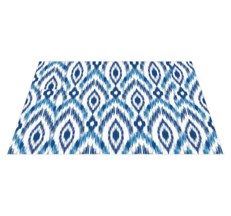 Vinyl teppich ethnisch mit blauem ikat-muster - TenStickers