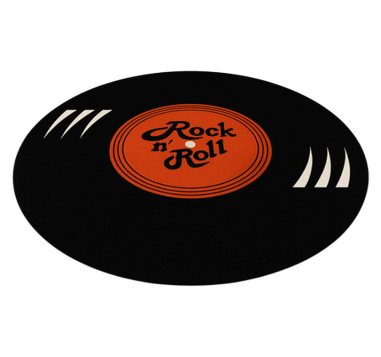 Runder vinyl teppich im rock&roll design - TenStickers
