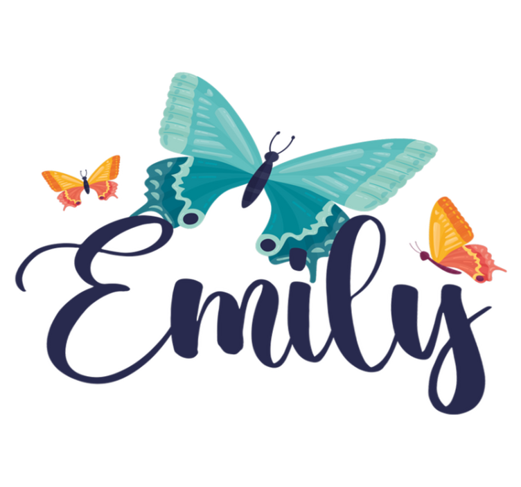 Vinyl teppich tiere bunte schmetterlinge mit namen - TenStickers