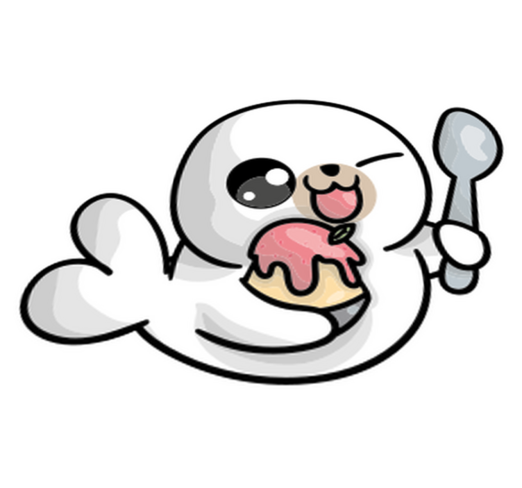 Vinyl teppich tiere anime baby-robbe - TenStickers