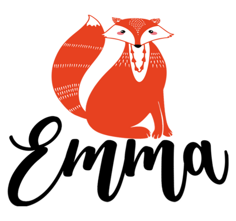 Vinyl teppich tiere nordic fuchs mit namen - TenStickers