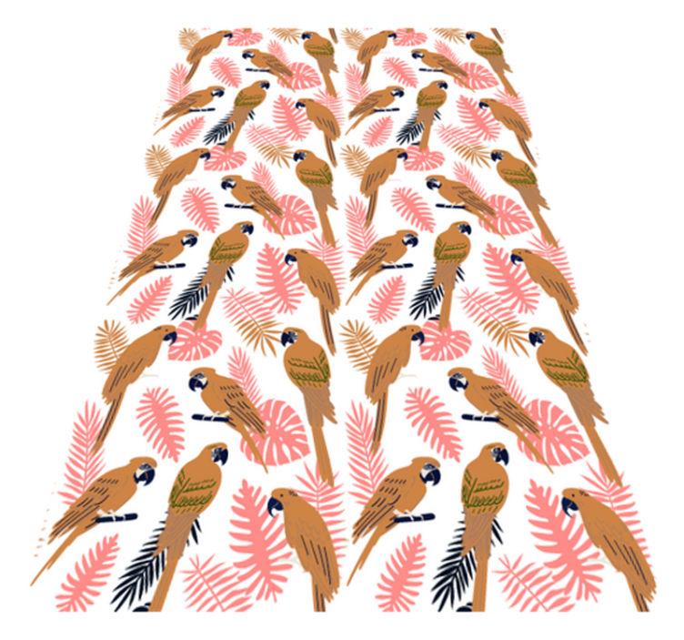 Vinyl teppich tiere mit orangefarbenen papageien - TenStickers