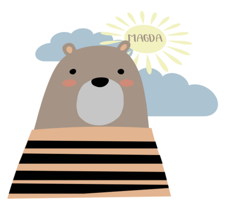 Vinyl teppich tiere anpassbarer braunbär - TenStickers