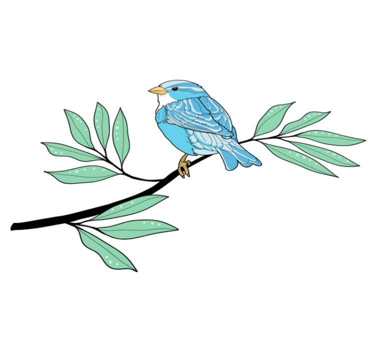 Vinyl teppich tiere blaue gefiederte vögel - TenStickers