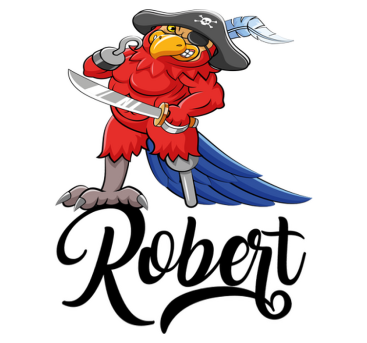 Vinyl teppich tiere papagei pirat figur - TenStickers