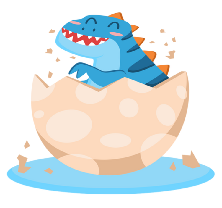 Vinyl teppich tiere glückliches dino-küken - TenStickers