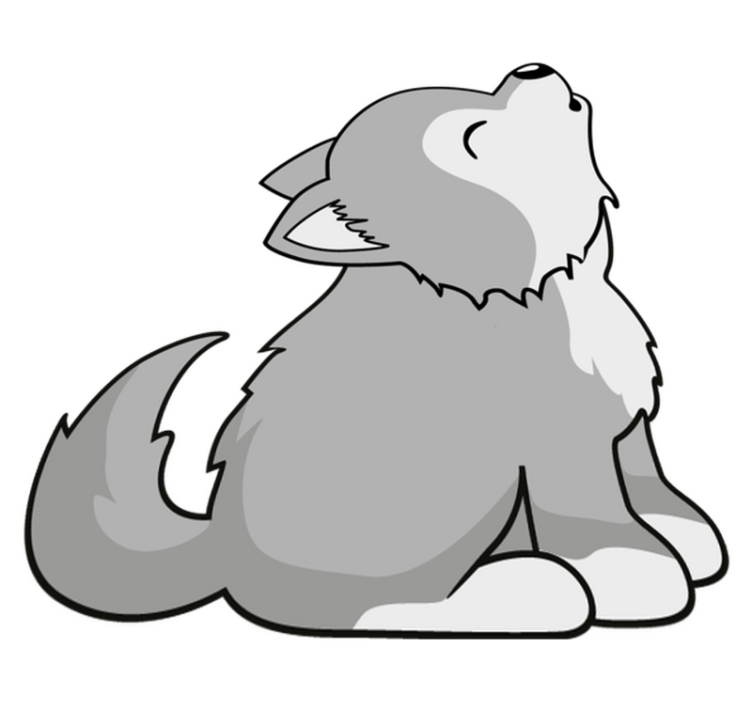 Vinyl teppich tiere mit heulender hundedarstellung - TenStickers