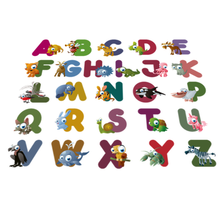Vinyl teppich tiere mit dem tieralphabet - TenStickers