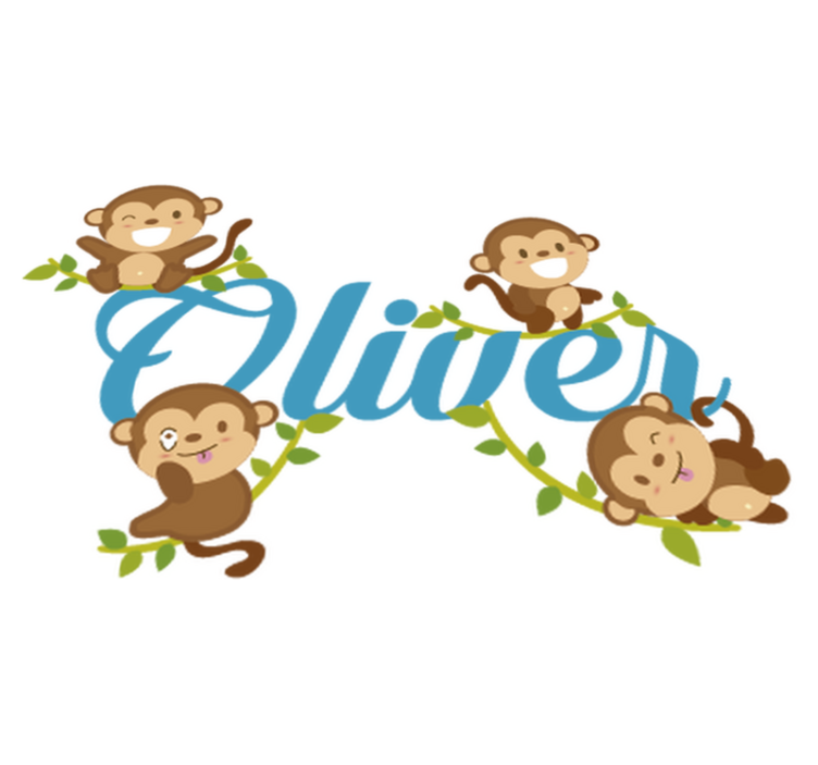 Vinyl teppich tiere für kinder mit affenmotiven - TenStickers