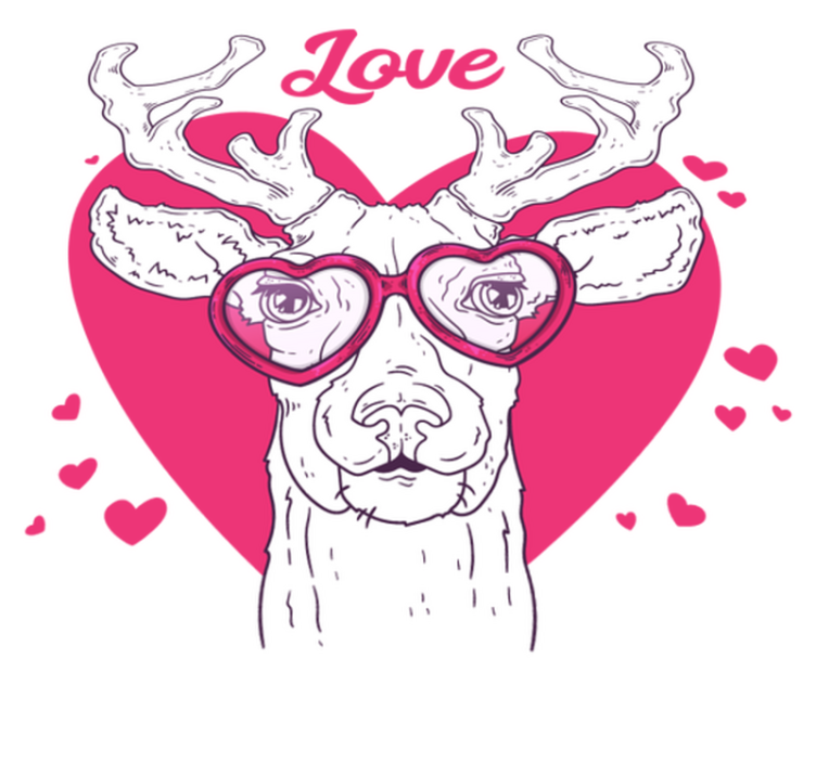 Vinyl teppich tiere reh liebe - TenStickers