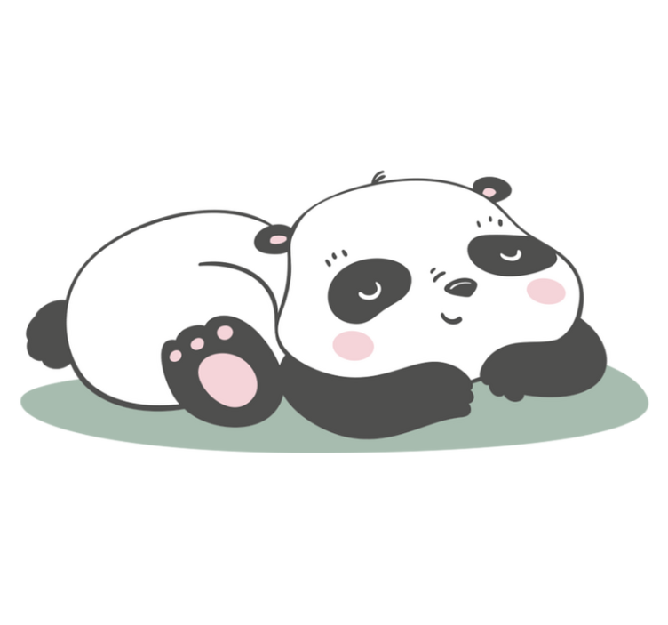 Vinyl teppich tiere mit panda illustration - TenStickers