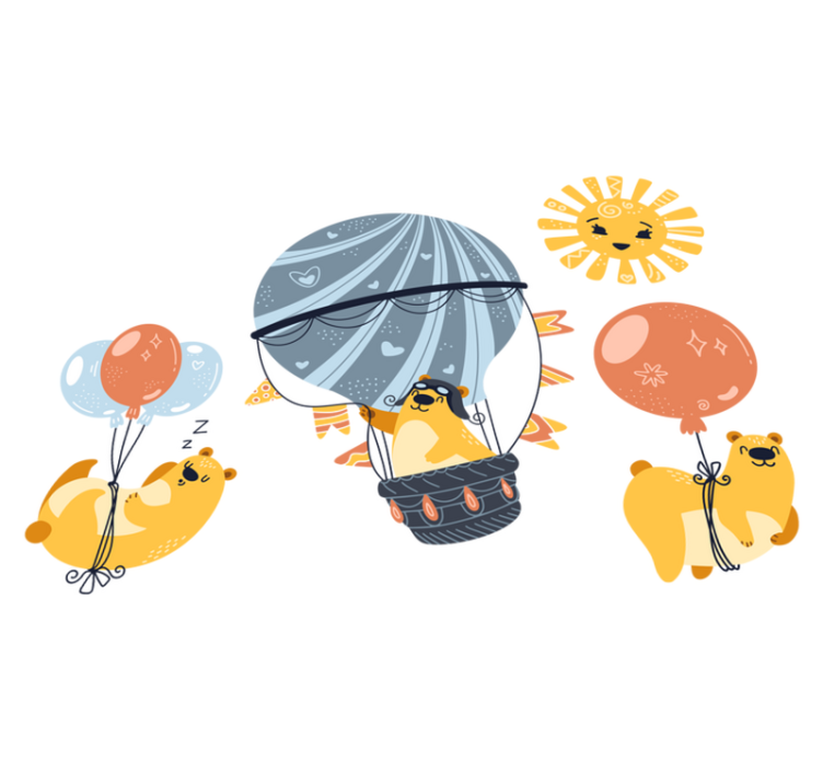 Vinyl teppich tiere mit tieren an ballons - TenStickers