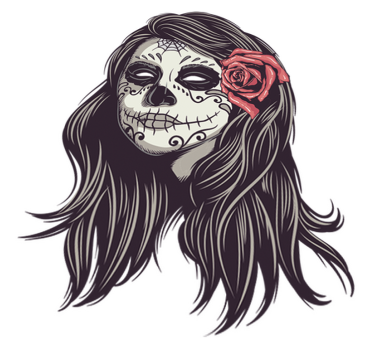 Vinyl teppich halloween totenkopf mädchen - TenStickers