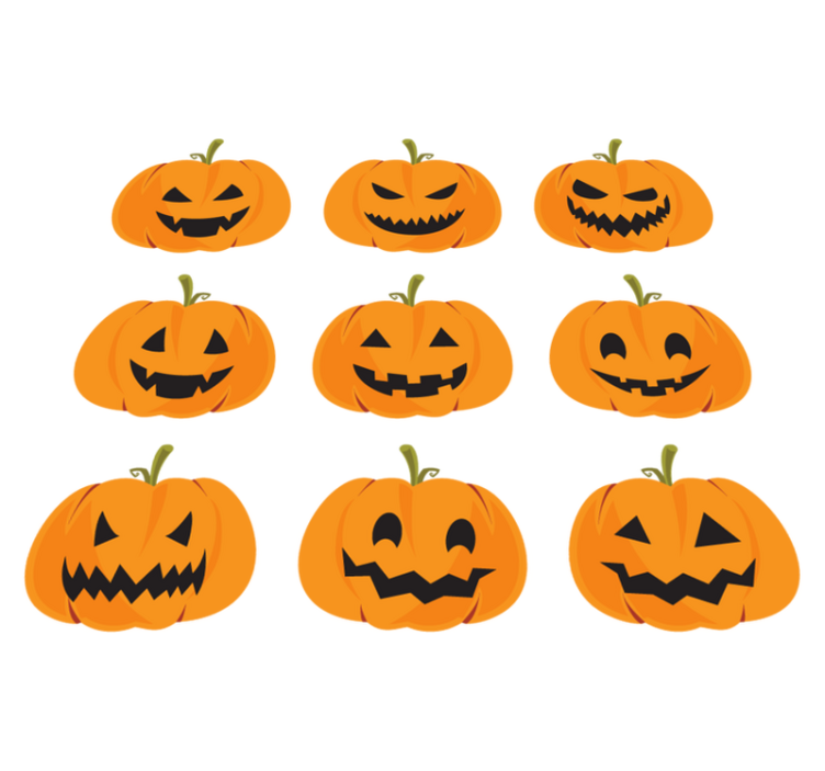 Vinyl teppich halloween kürbis set - TenStickers