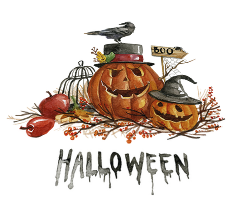 Vinyl teppich halloween mit erschreckenden kürbissen - TenStickers