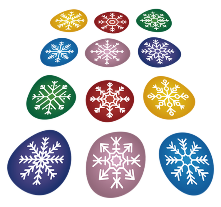Vinyl teppich weihnachten bunte schneeflocken - TenStickers