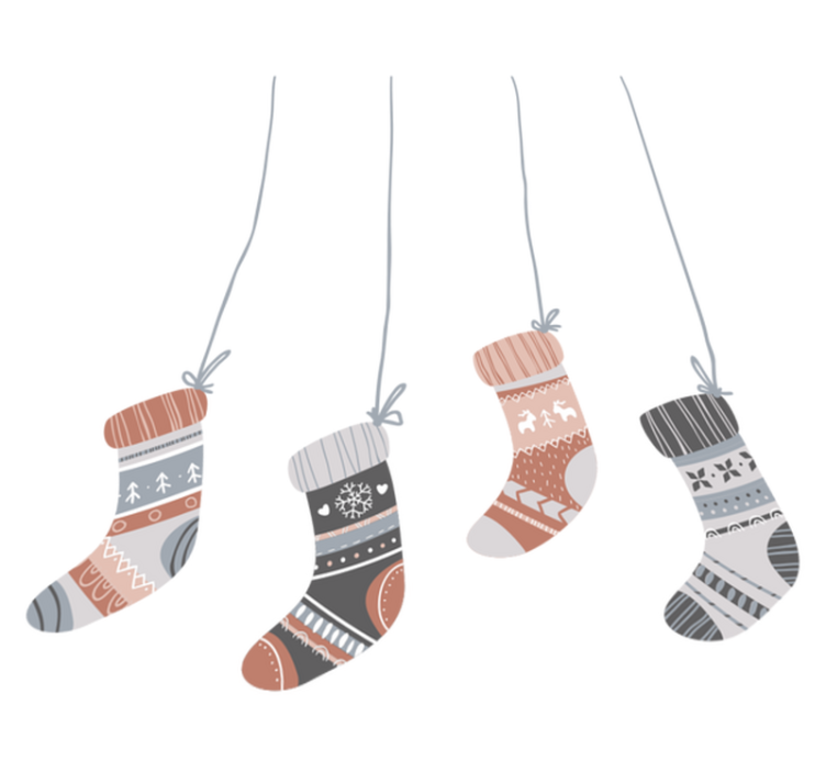 Vinyl teppich weihnachten mit weihnachtsstrümpfen - TenStickers