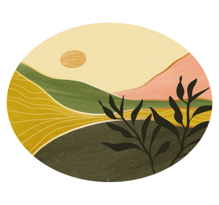 Vinyl teppich blumen ruhige landschaft szene - TenStickers