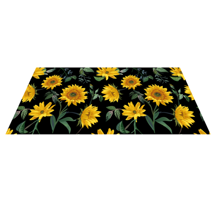 Vinyl teppich blumen im vintage sonnenblumen design - TenStickers