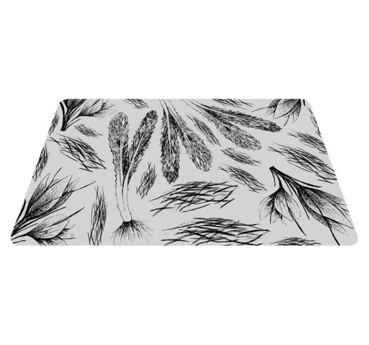 Vinyl teppich blumen in getrocknetem grauen muster - TenStickers