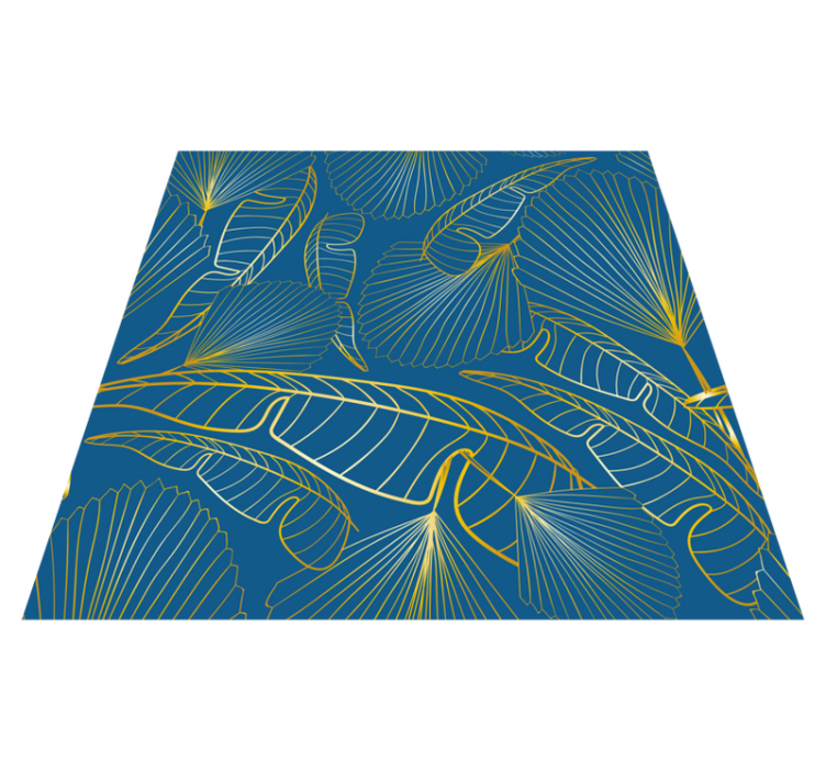 Vinyl teppich blumen mit goldenen blättern - TenStickers