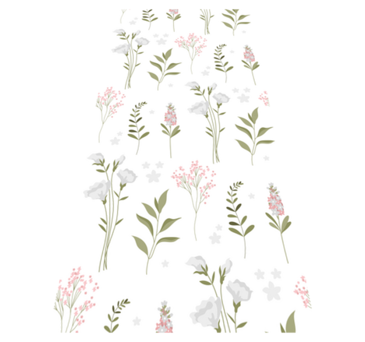 Vinyl teppich blumen im minimalistischen wildblumenmuster - TenStickers