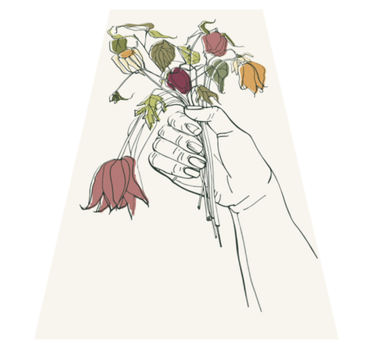 Vinyl teppich blumen mit dem gefühl verwelkter blumen - TenStickers