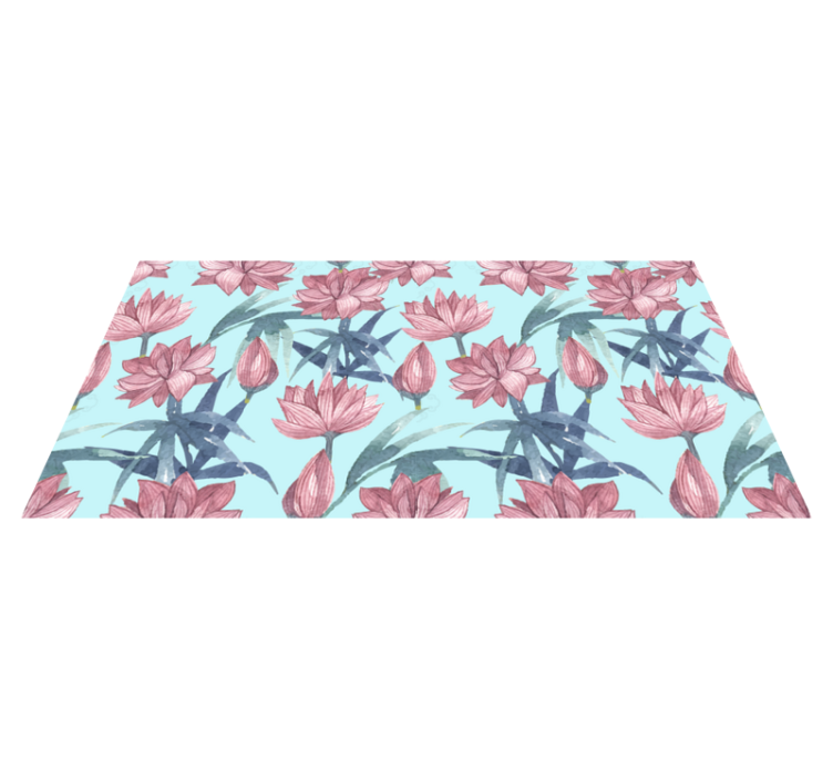 Vinyl teppich blumen in blauen aquarellfarben - TenStickers