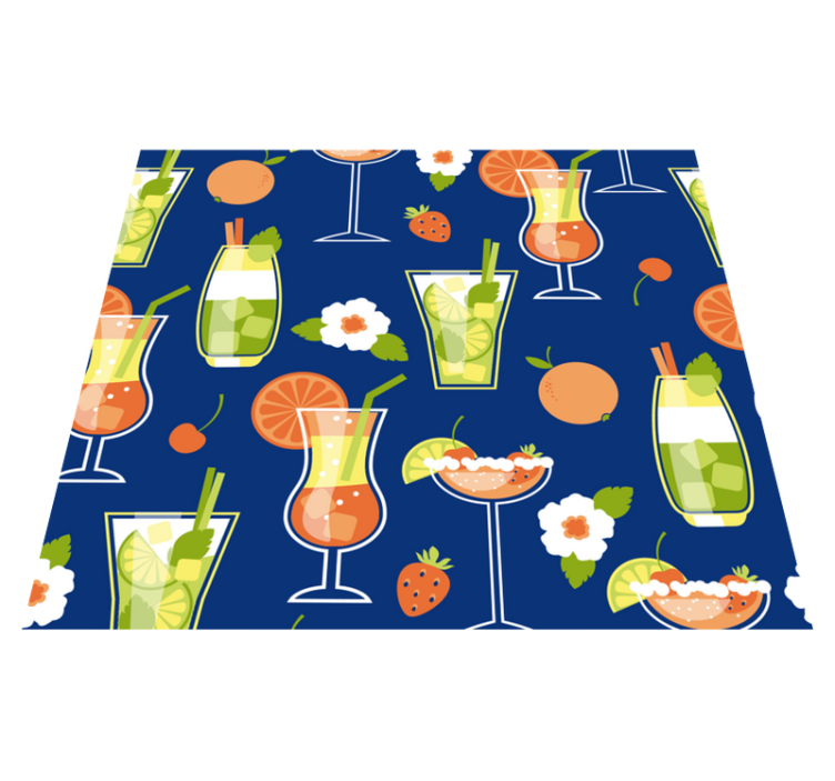 Vinyl teppich küche vintage cocktails - TenStickers