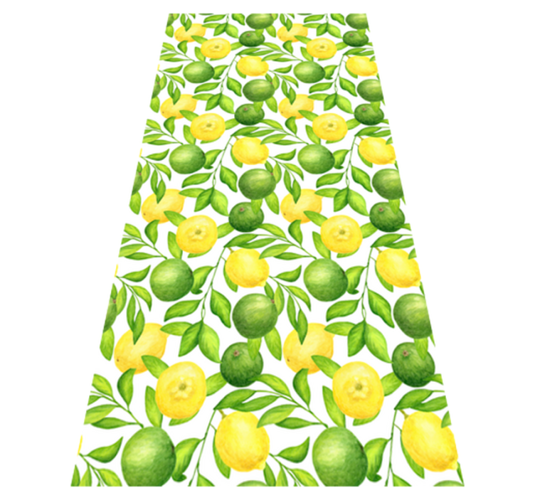 Vinyl teppich blumen zitronen und limetten muster - TenStickers