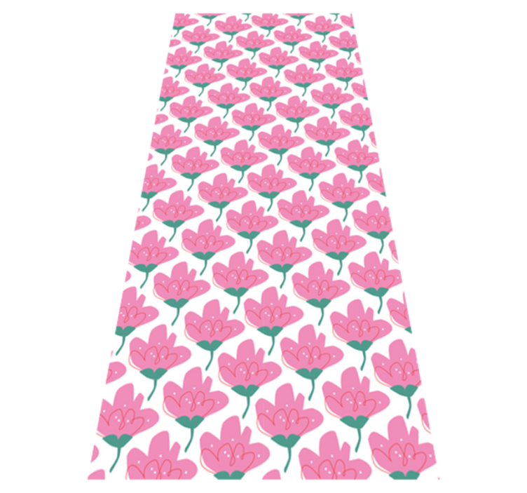 Vinyl teppich blumen in pink - TenStickers