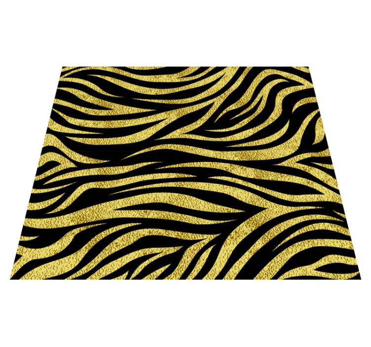 Vinyl teppich tiermuster goldenes zebra muster - TenStickers