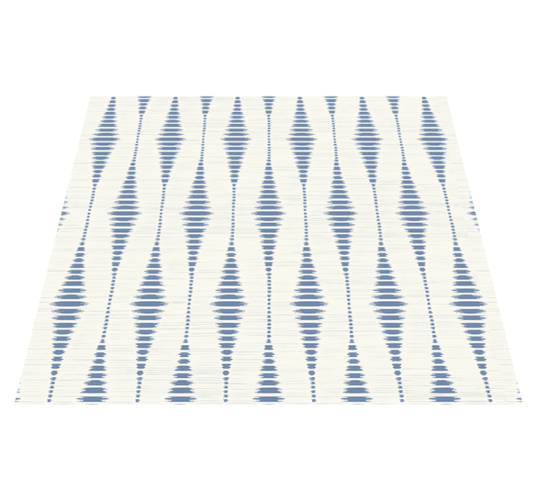 Vinyl teppich geometrisch rabaul ikat blau beige - TenStickers