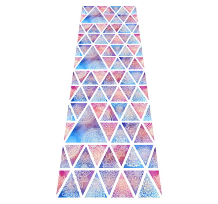 Vinyl teppich geometrisch mit ethnischen blumen-dreiecken - TenStickers