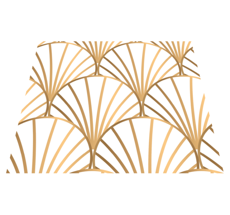 Vinyl teppich schlafzimmer im art deco weiß und gold - TenStickers