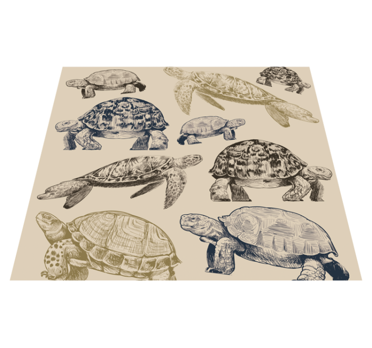 Vinyl teppich schlafzimmer schildkröten beiger hintergrund - TenStickers