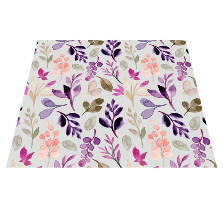 Vinyl teppich schlafzimmer in sanften blumenfarben - TenStickers