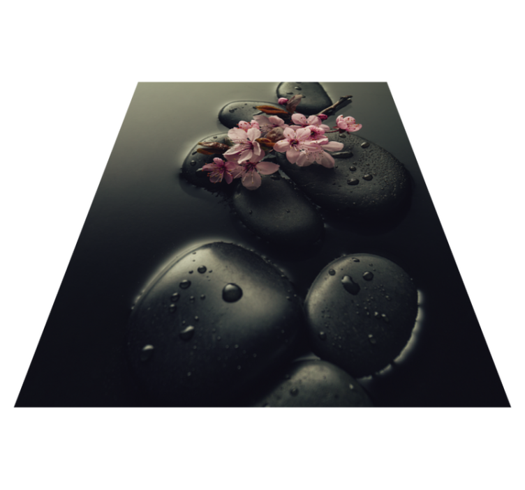 Vinyl teppich natur zen ambiente mit stein für toilette - TenStickers