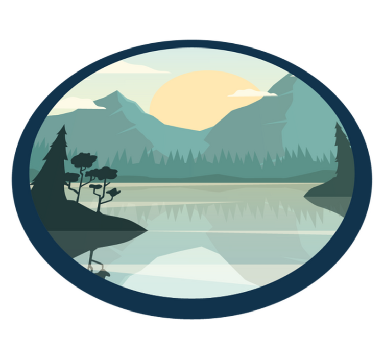 Vinyl teppich natur ruhige bergreflexion - TenStickers