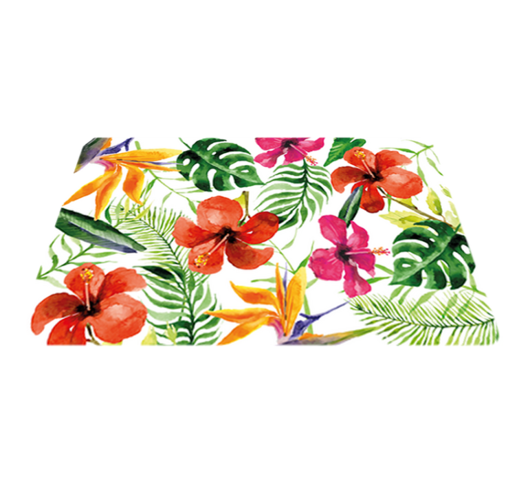 Vinyl teppich blumen mit tragbaren monstera aufklebern - TenStickers