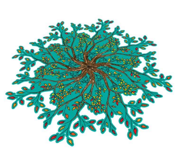 Vinyl teppich blumen lebendiges baumkonzept - TenStickers