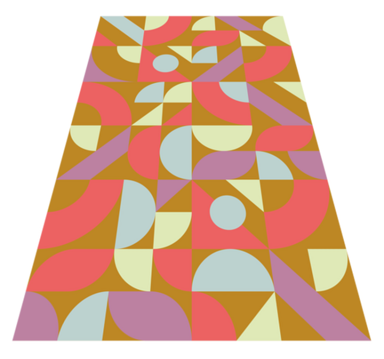 Vinyl teppich geometrisch in retro farben - TenStickers
